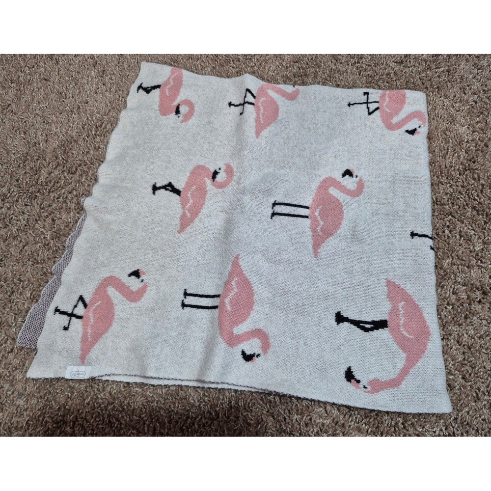 Mud pie flamingo blanket cotton euc